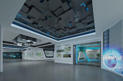 现代科技城市规划展厅3D模型下载